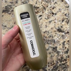 NWT Corksicle chrome gold stemless flute!